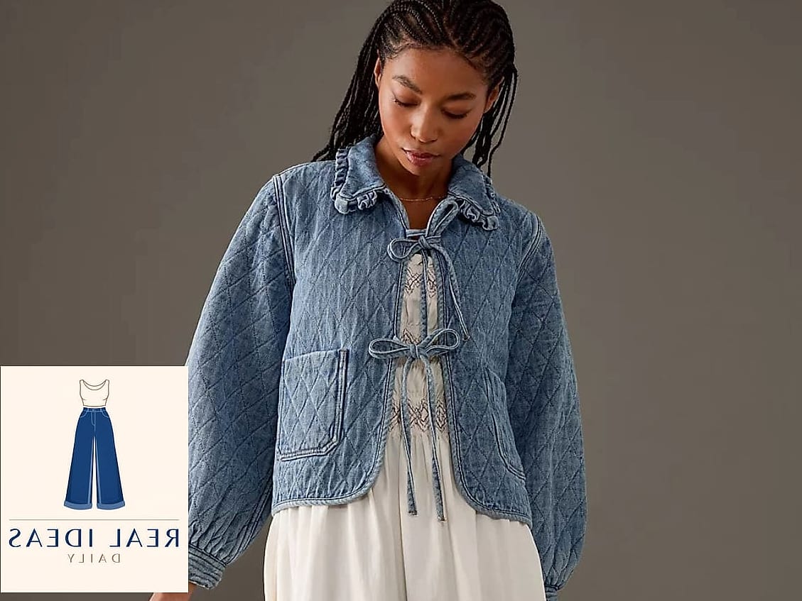 Denim Jacket with a Wrap Dress