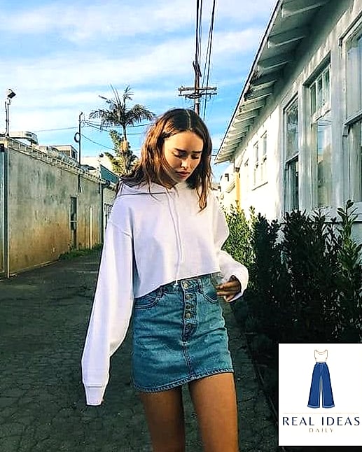 With a Denim Skirt