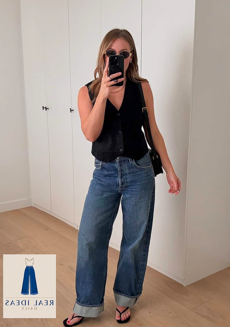 Denim Vest Over a Basic Tee