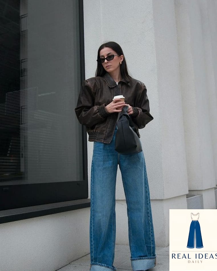 EDGY LEATHER JACKET & BAGGY JEANS