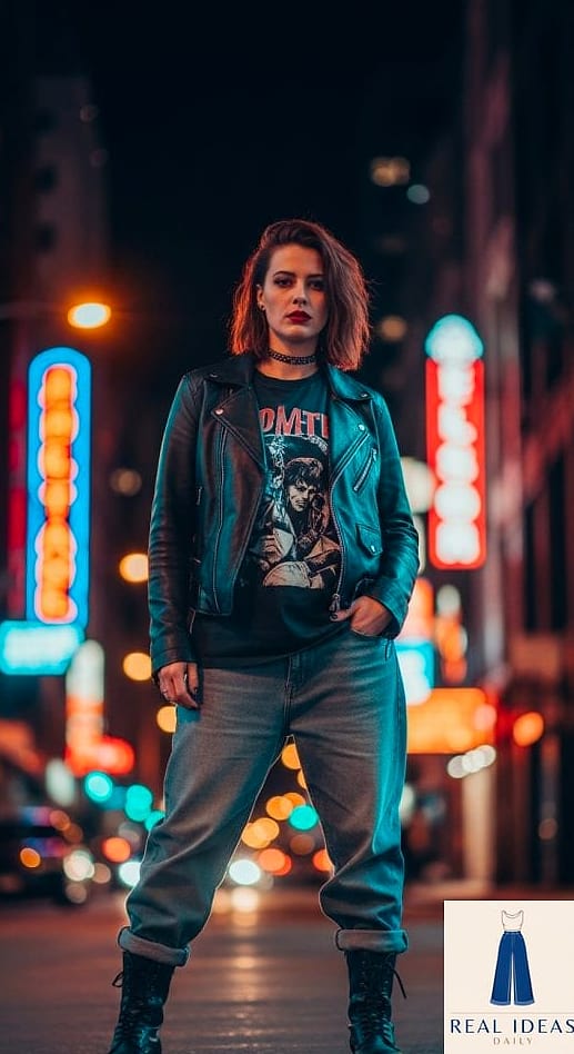 EDGY LEATHER JACKET & BAGGY JEANS