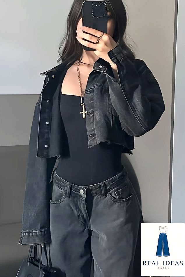 EDGY LEATHER JACKET & BAGGY JEANS