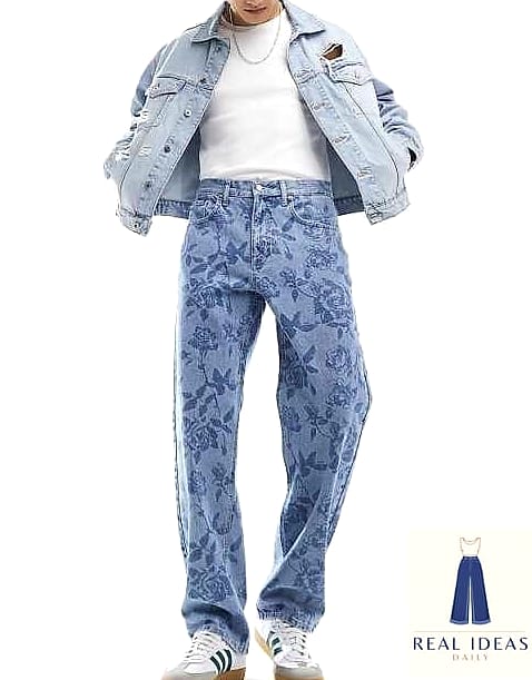 FLORAL BLOUSE & BAGGY JEANS