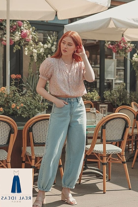 FLORAL BLOUSE & BAGGY JEANS