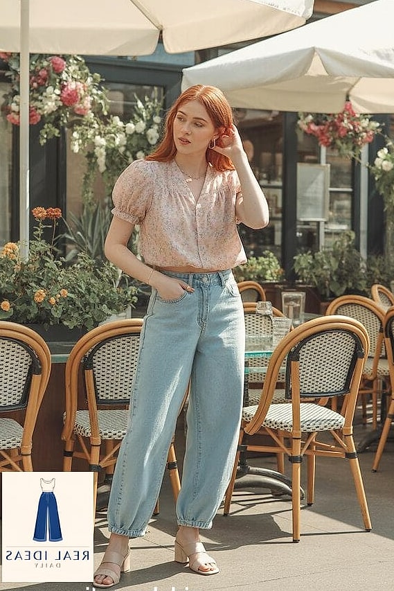 FLORAL BLOUSE & BAGGY JEANS