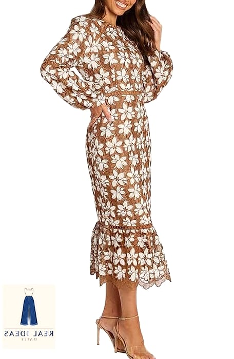 29 Winter Dress Outfit That Are Dreamy and So Inspiring 17 Floral Midi Dress Layered for Winter
