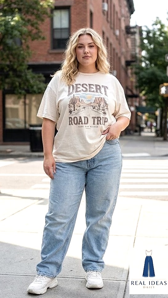 Graphic Tee and Baggy Jeans