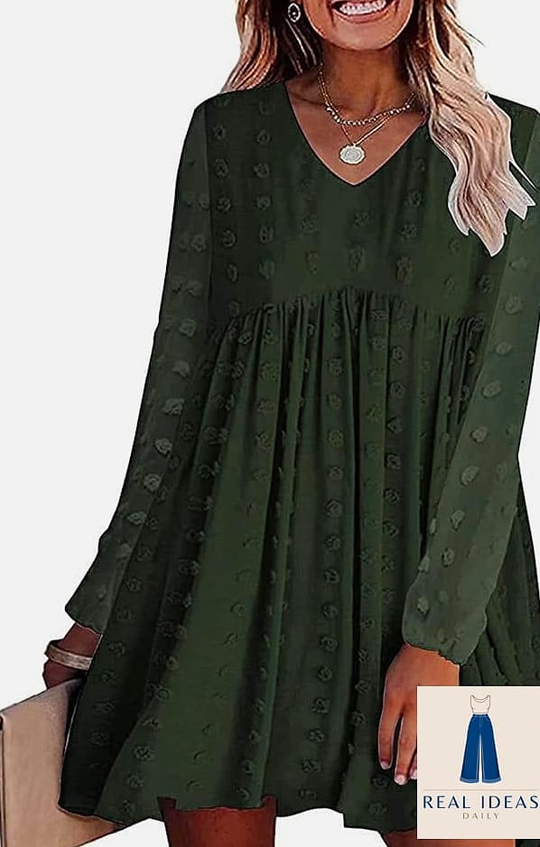 27 Green Dress Outfit That Are Absolutely Stunning 21 Green Dress with Chunky Knit Layered On Top