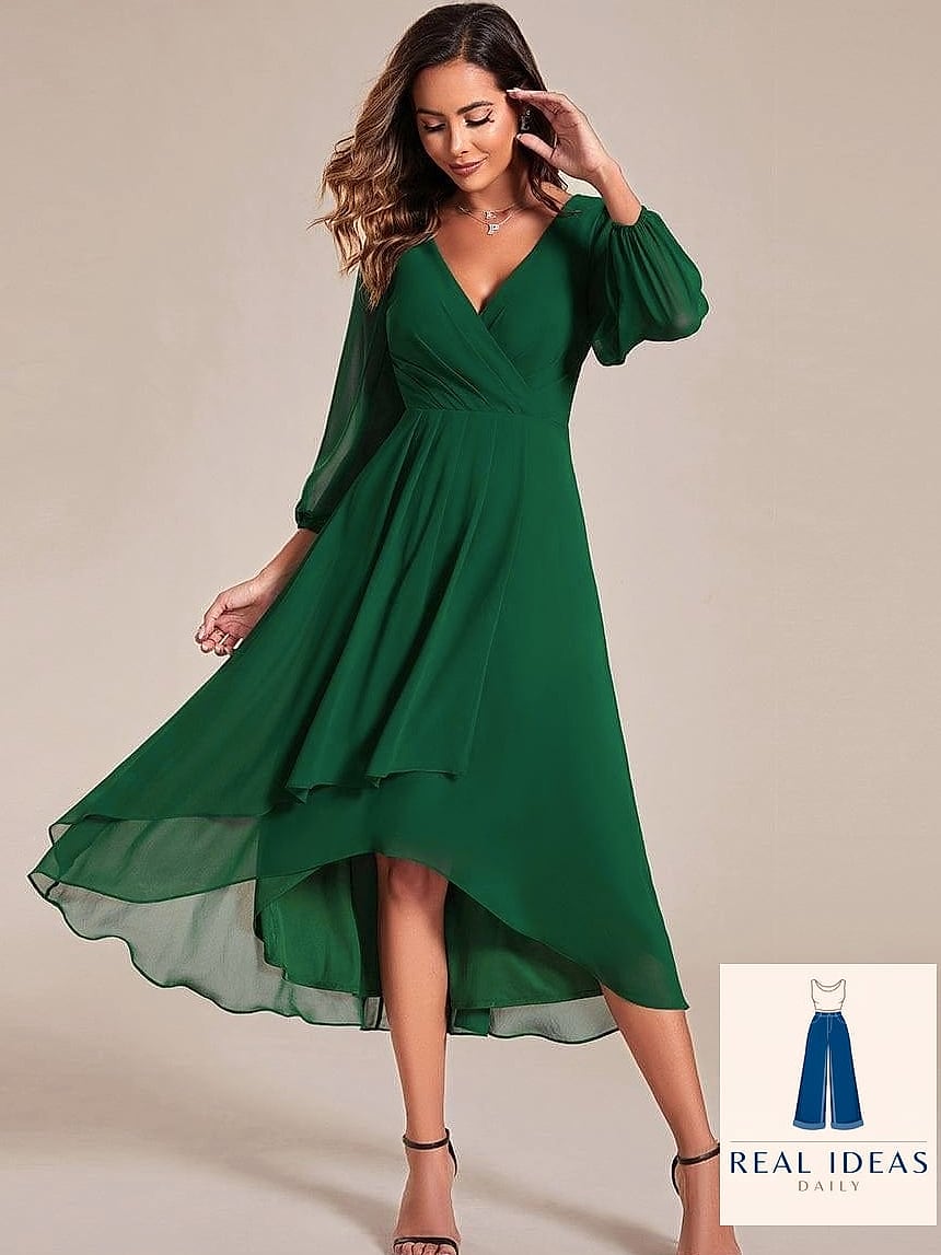 27 Green Dress Outfit That Are Absolutely Stunning 7 Green Wedding Guest Dress with Strappy Sandals