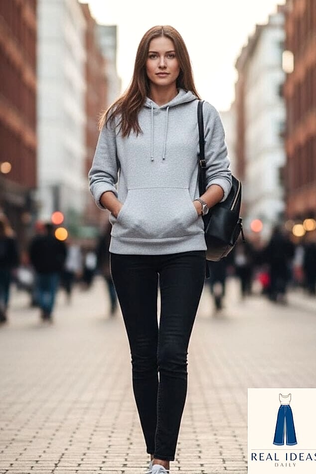 26 Grey Hoodie Outfit Every Woman Needs to See 10 Grey Hoodie and Bodycon Skirt