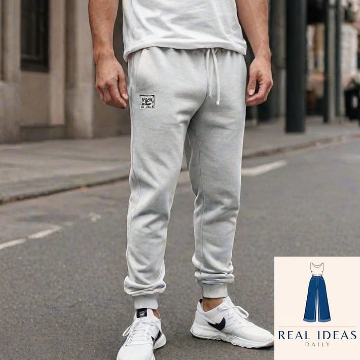 30 Grey Sweatpants Outfit You'll Want to Screenshot Immediately 29 Grey sweatpants with statement sneakers
