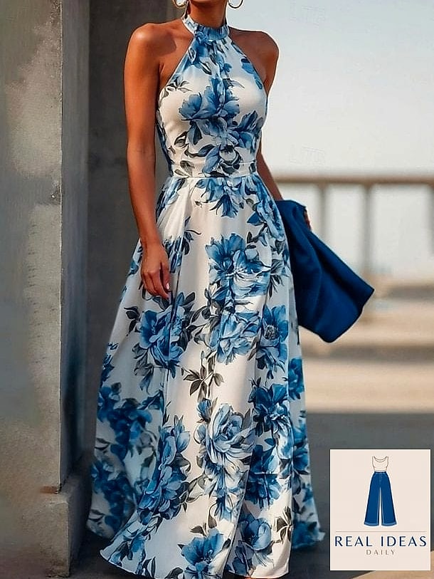 Halter Maxi for a Summer Wedding Guest Look