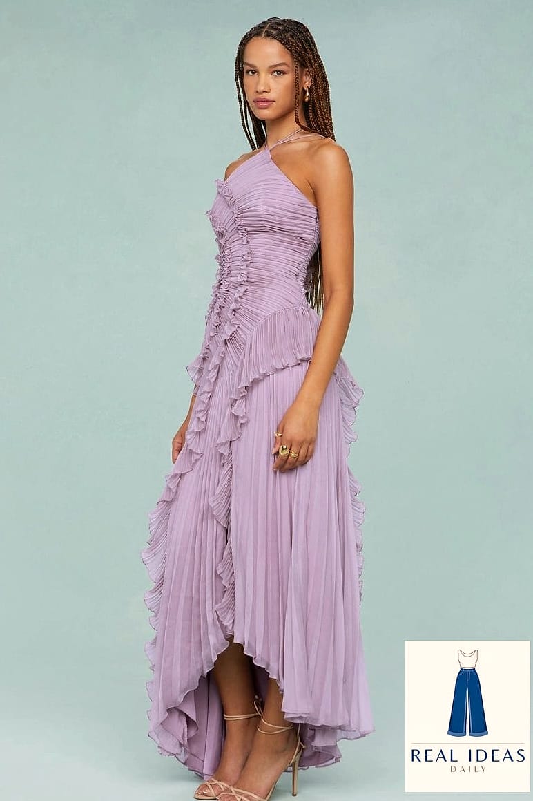 Halter Maxi Dress with Statement Earrings