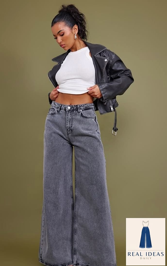 Halter Top and Grey Baggy Jeans for Summer Nights