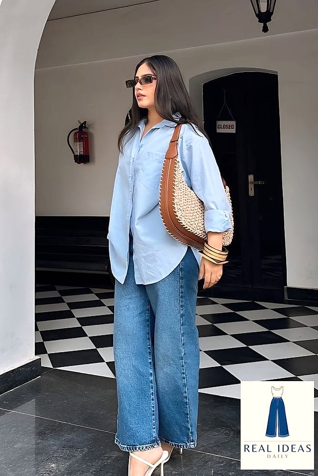 The High-Low Hem Kurti With Baggy Denim