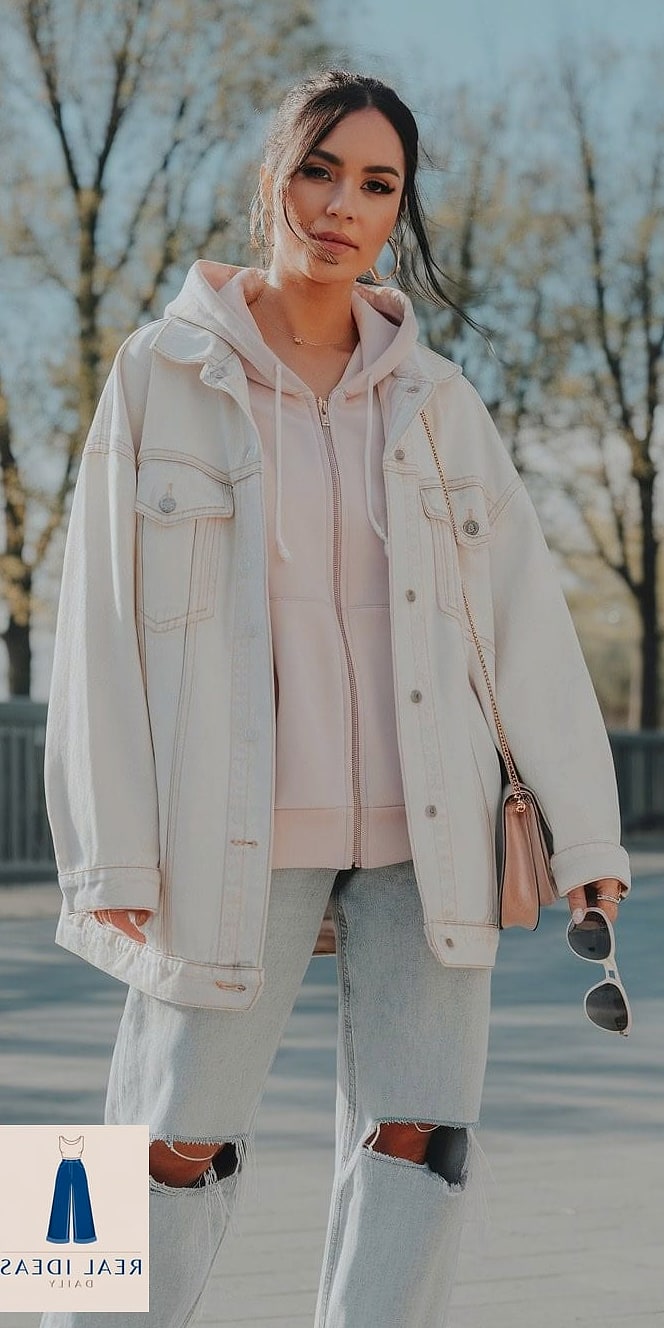 Hoodie Layered with a Chunky Knit Scarf