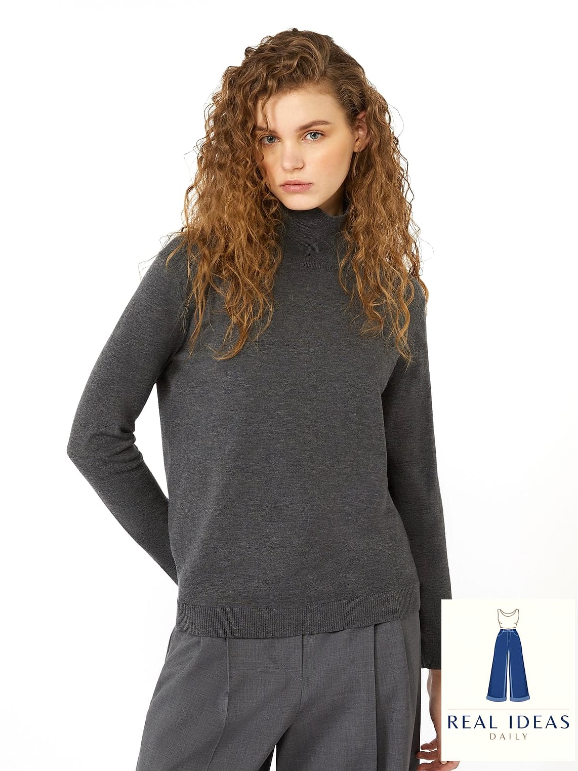 26 Grey Hoodie Outfit Every Woman Needs to See 11 Hoodie Layered Over a Turtleneck