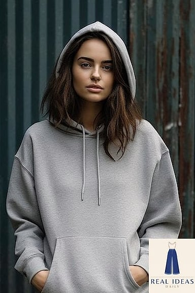 26 Grey Hoodie Outfit Every Woman Needs to See 20 Hoodie Layered with a Denim Jacket