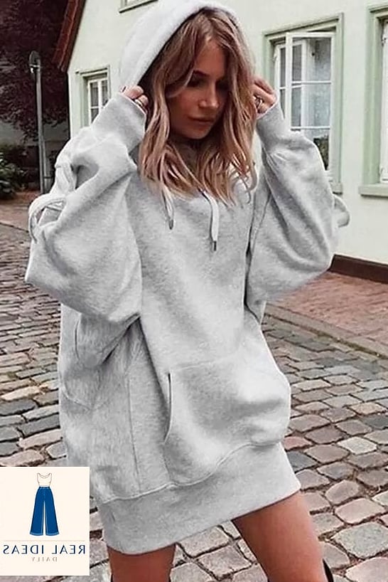 26 Grey Hoodie Outfit Every Woman Needs to See 5 Hoodie and Mini Skirt for Going Out