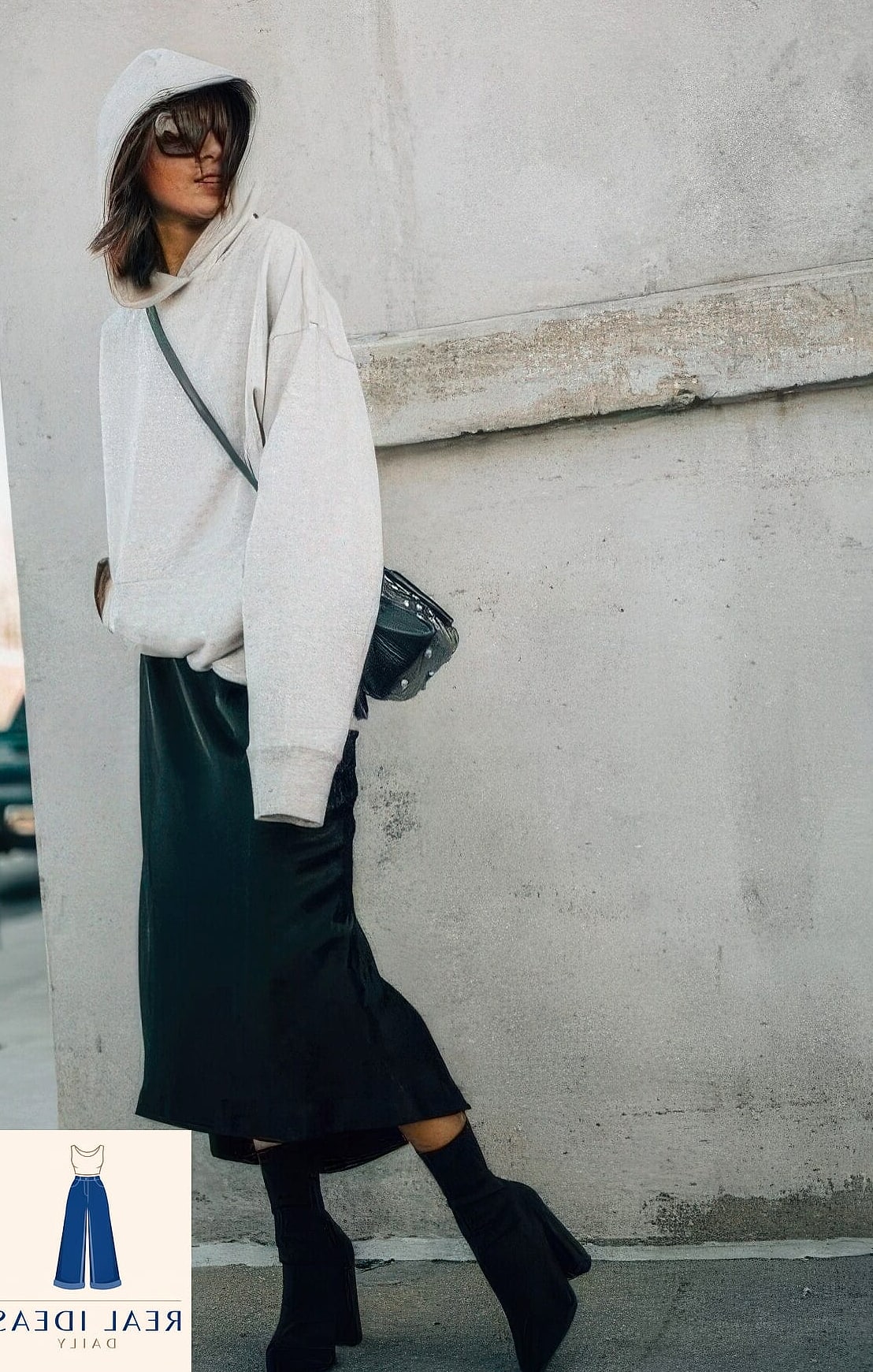 26 Grey Hoodie Outfit Every Woman Needs to See 24 Hoodie Paired with a Slip Skirt