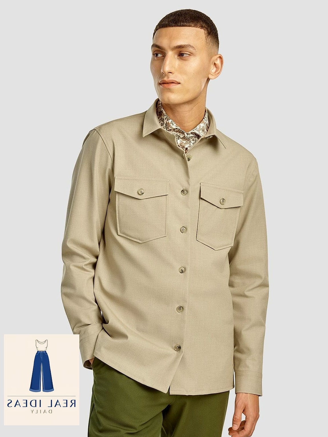 Hoodie with Plaid Overshirt Layered On Top