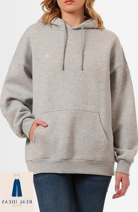 26 Grey Hoodie Outfit Every Woman Needs to See 16 Hoodie and Wrap Skirt Combo