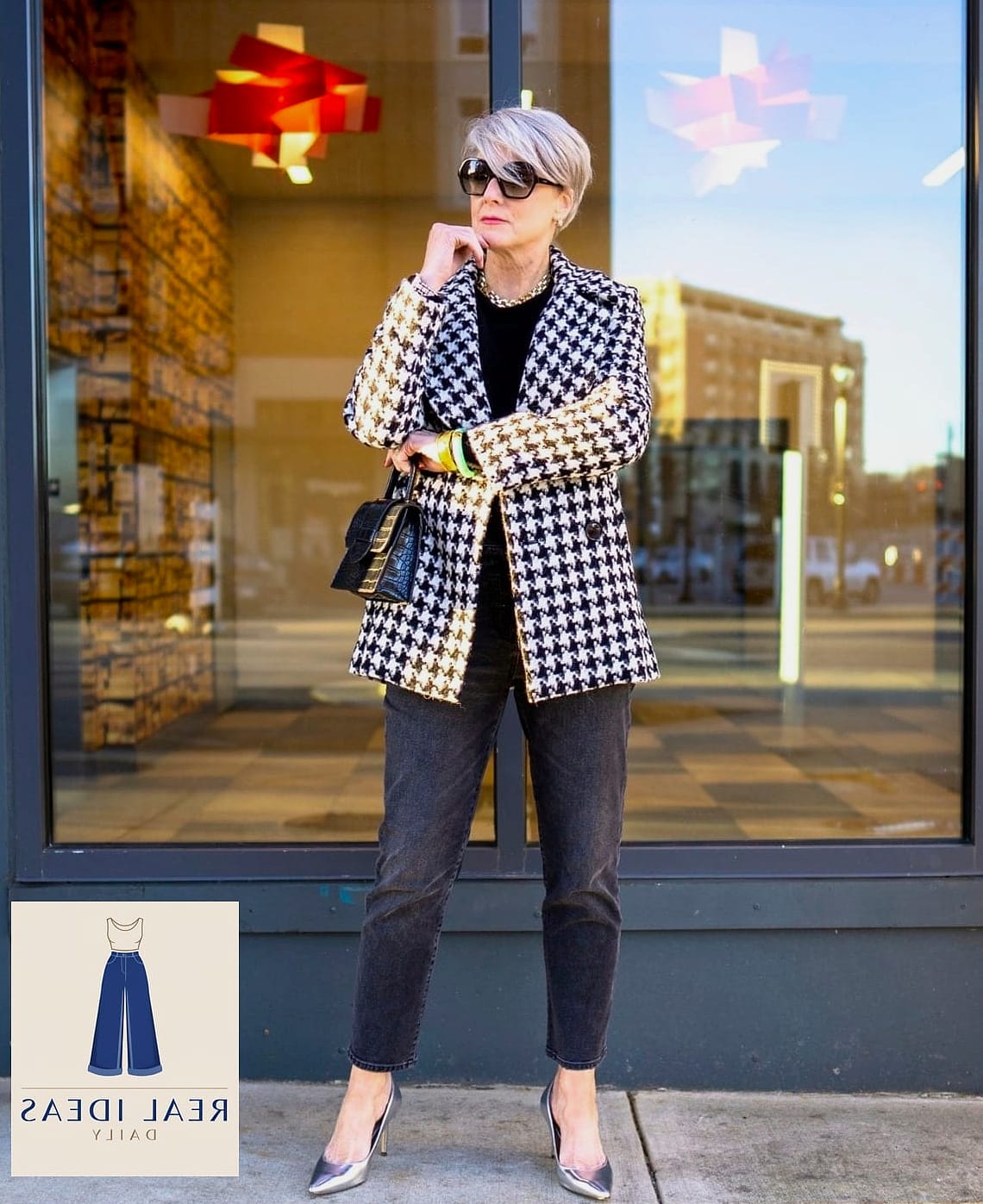 Houndstooth Blazer with Skinny Jeans