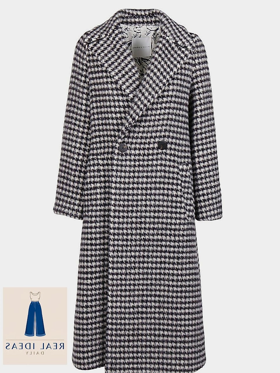 Houndstooth Coat with Sleek Long Boots