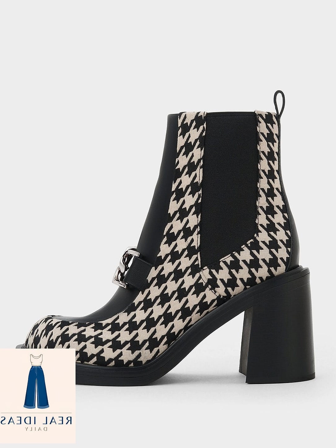 Houndstooth Coat and Ankle Boots