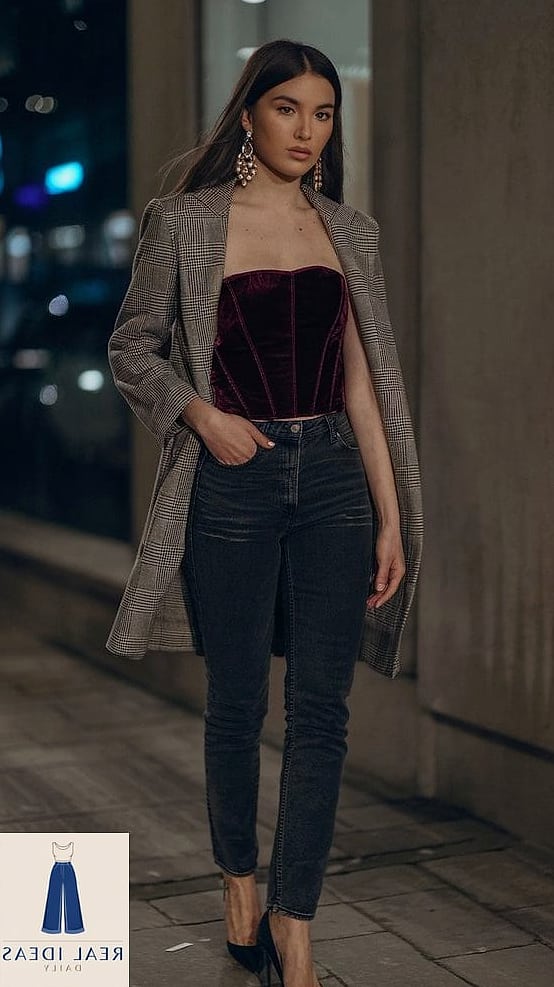Jean Dress With a Corset Top Layered On