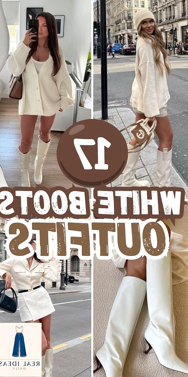 22 White Boots Outfit Worth Bookmarking Right Now 3 Knee-High White Boots and a Mini Skirt
