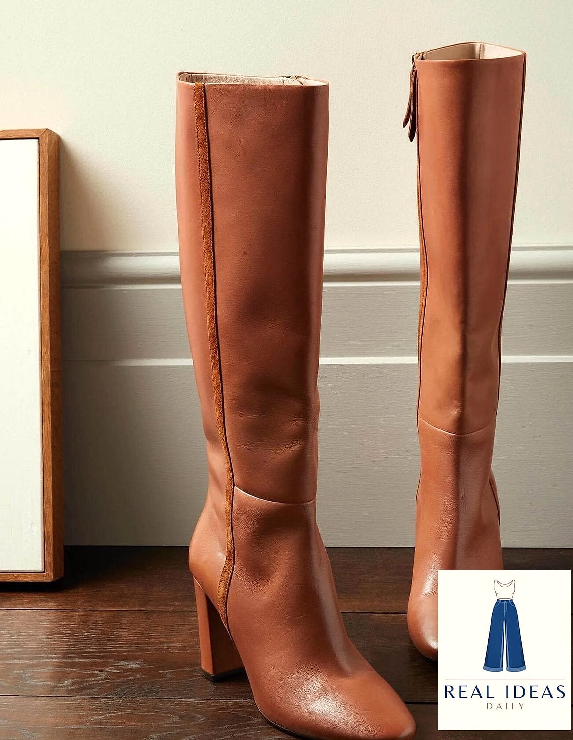 Knee-High Boots with an Oversized Blazer Dress