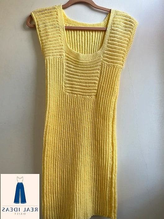 29 Yellow Dress Outfit That Are Breathtakingly Beautiful 7 Layer a Chunky Knit Over a Yellow Slip Dress