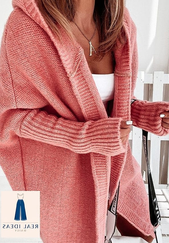 The Layered Hoodie and Cardigan Set