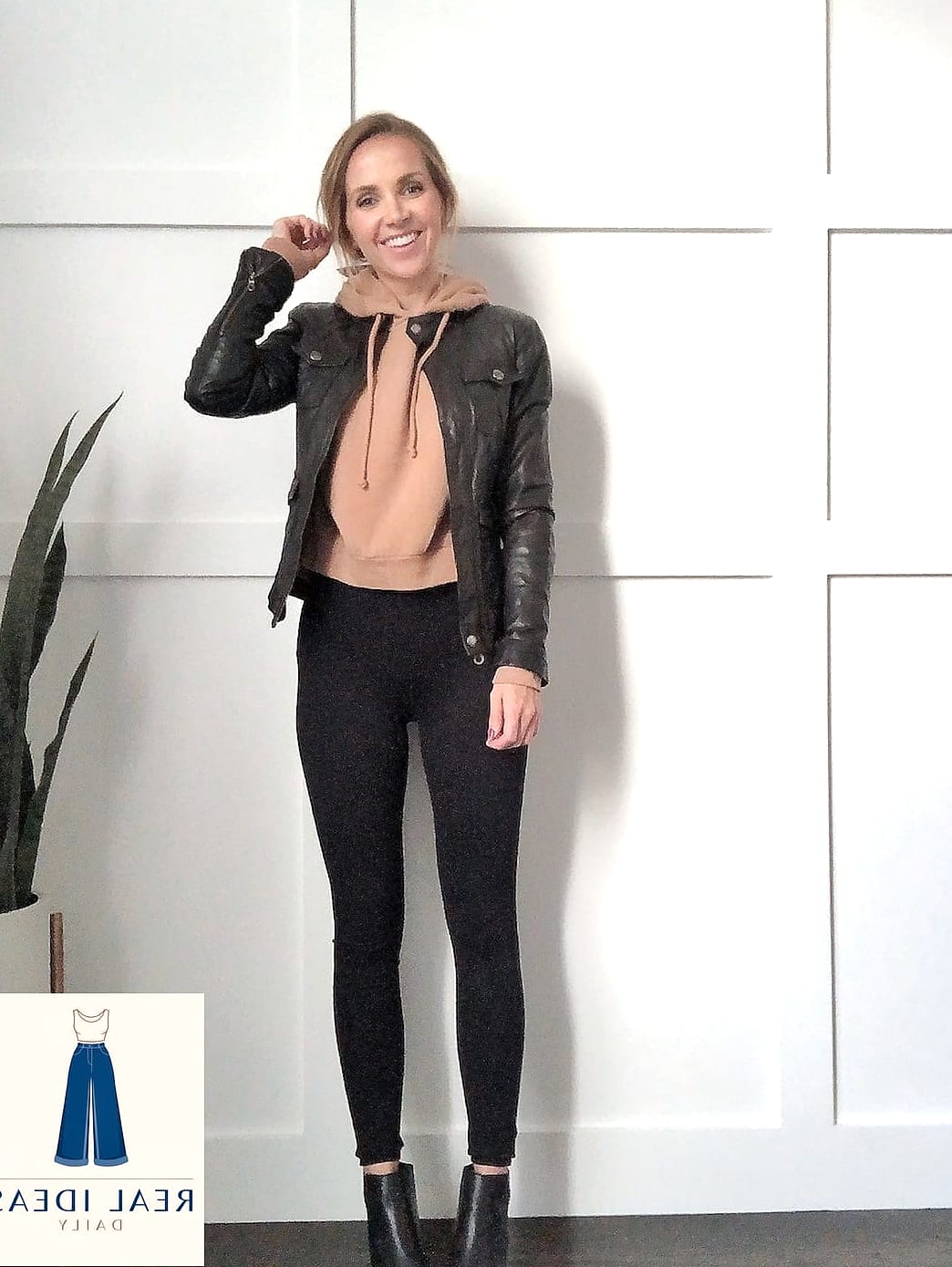 Leather Jacket and Bodycon Dress Night Out