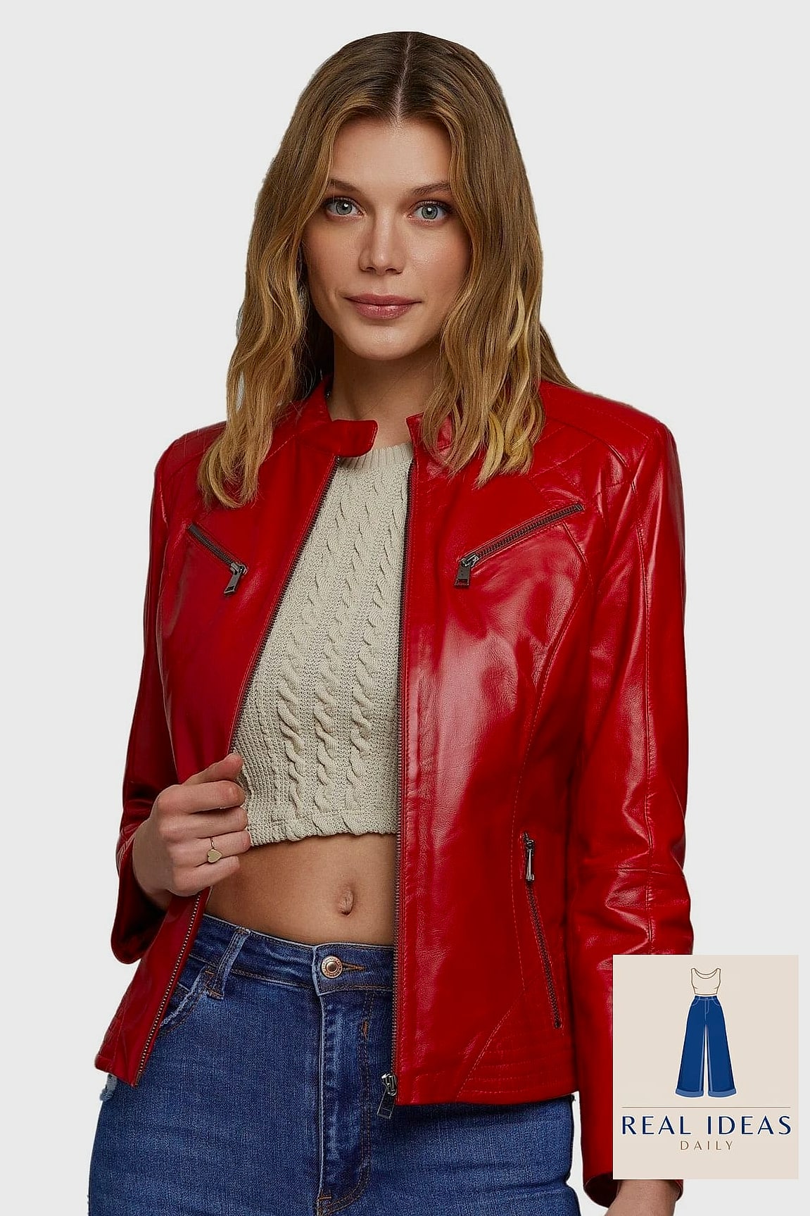 21 Red Boots Outfit Every Woman Needs to See 14 Leather Jacket and Red Boots