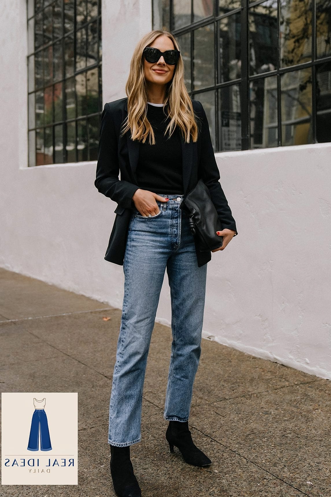 Light Button Up Shirt & Dark Bootcut Jeans