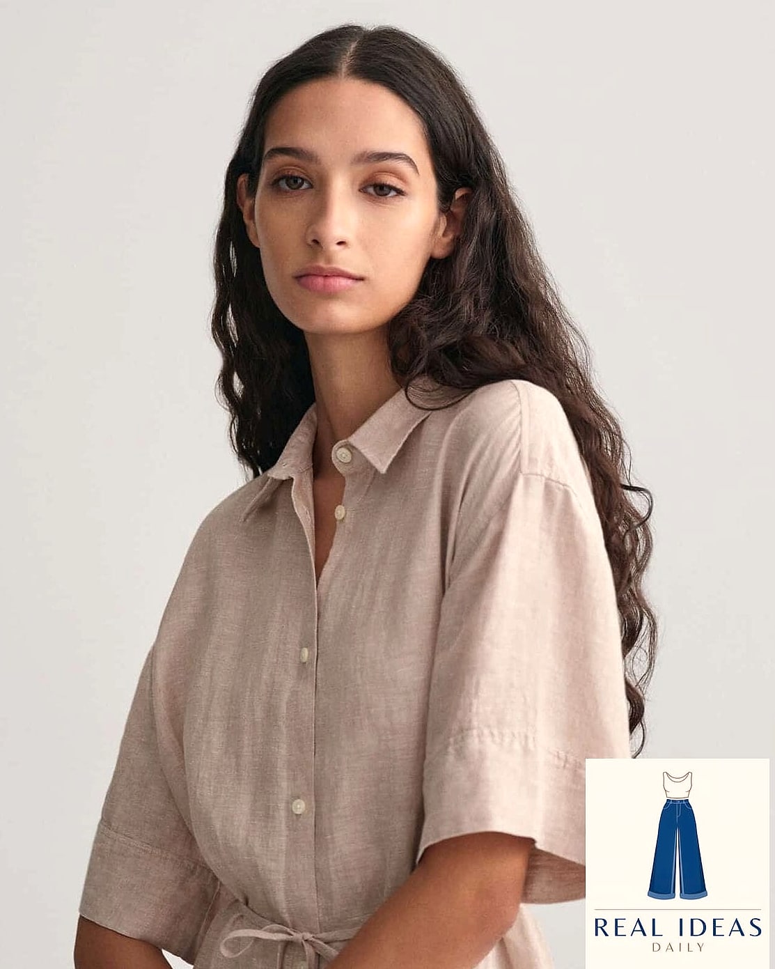 Linen Shirt Dress with Espadrilles