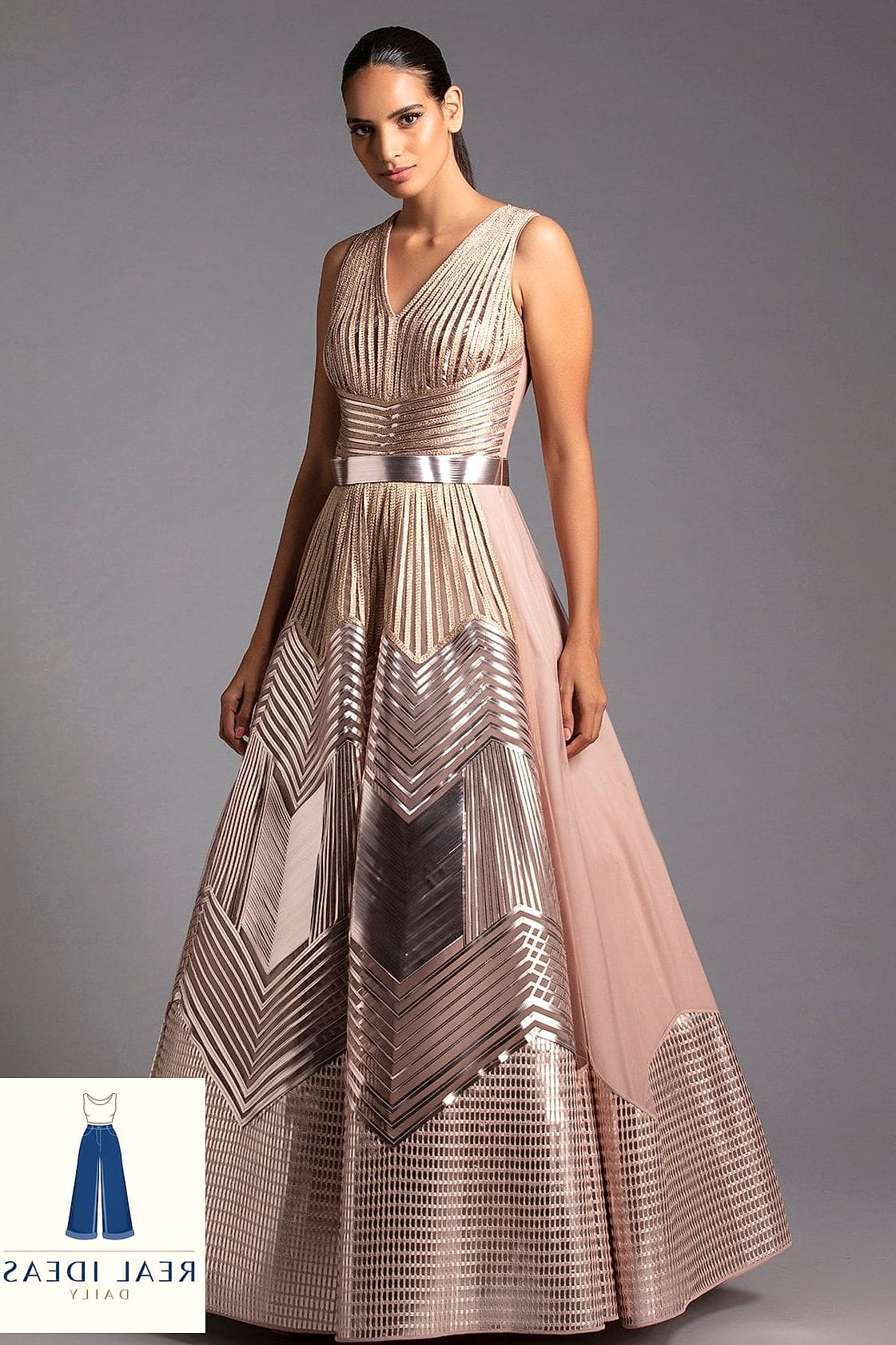 Long Dress with a Structured Tote and Blazer
