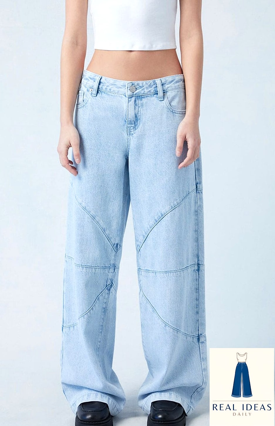 Matching Set Top with Baggy Denim