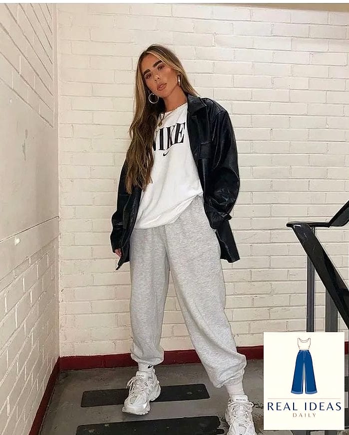 Matching Sweatsuit With Gold Jewelry