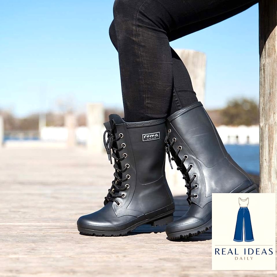 Matte Black Rain Boots with an All-Black Outfit