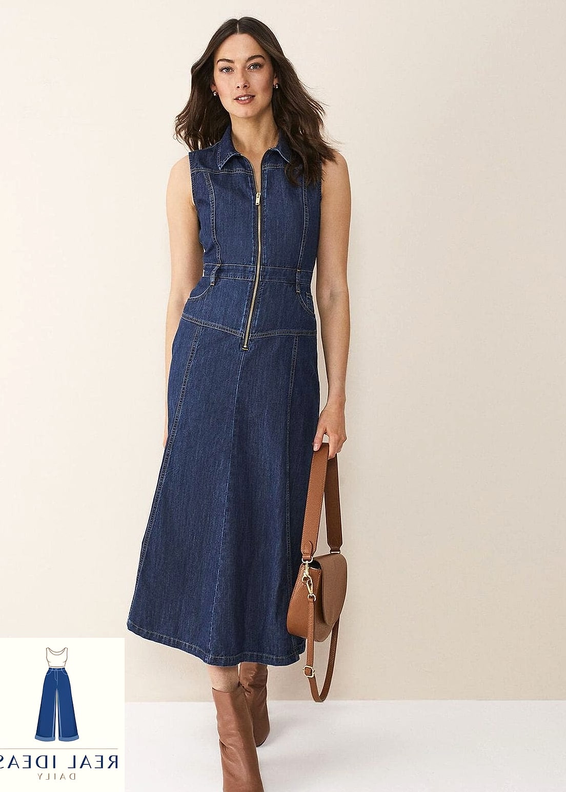 Midi Dress with a Denim Jacket