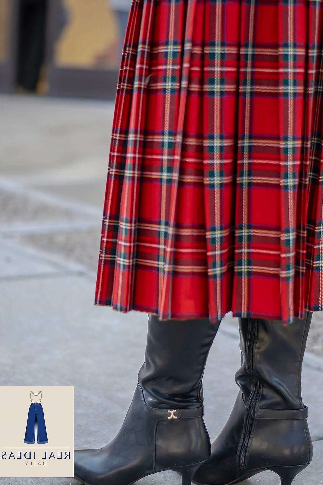 Midi Skirt and Thigh-Highs for Office-Appropriate Edge