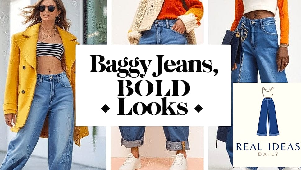 29 Baggy Jeans Outfit That Will Transform Your Look 19 Off-the-Shoulder Top & Baggy Jeans for Date Night