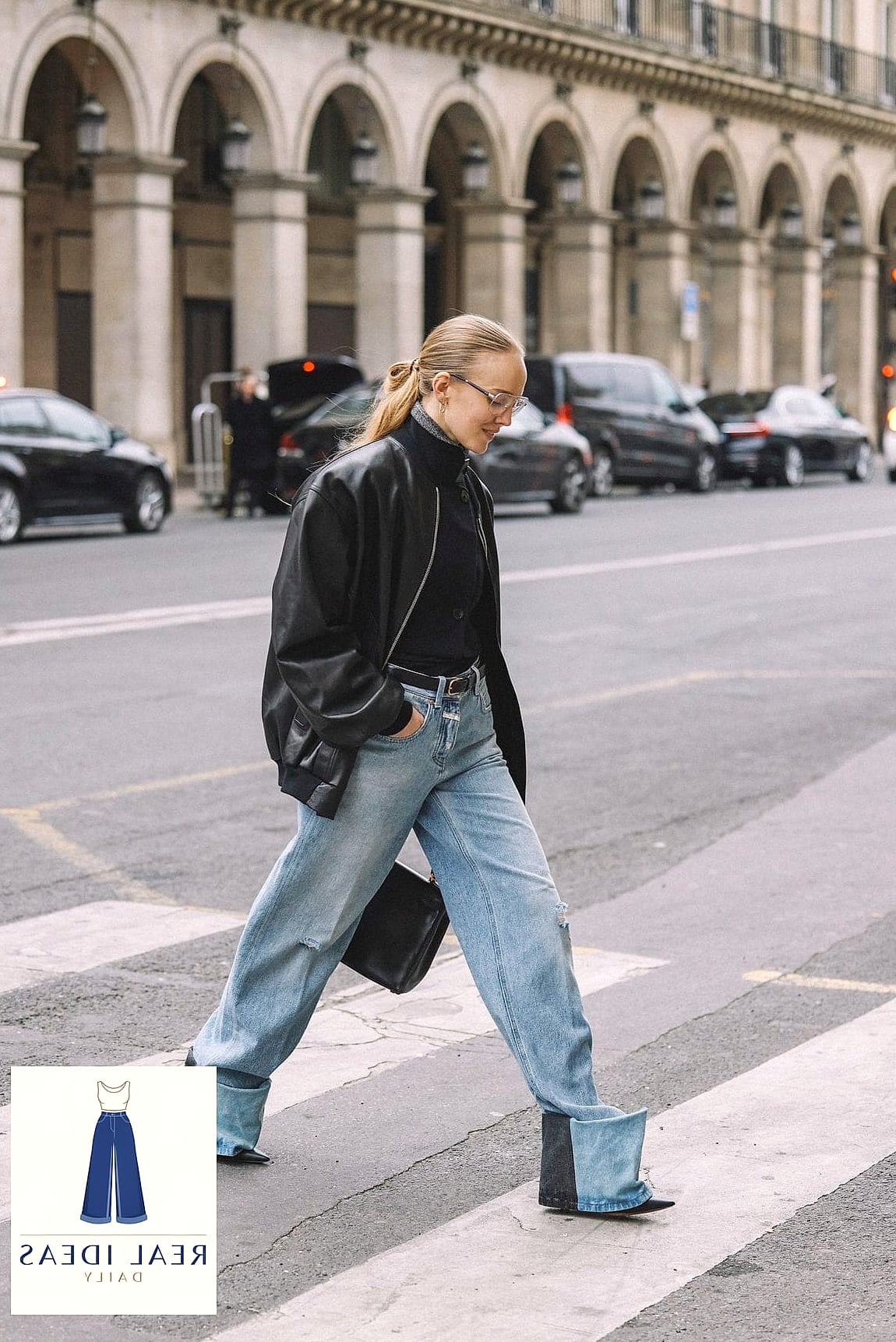 OFF-SHOULDER TOP & BAGGY JEANS