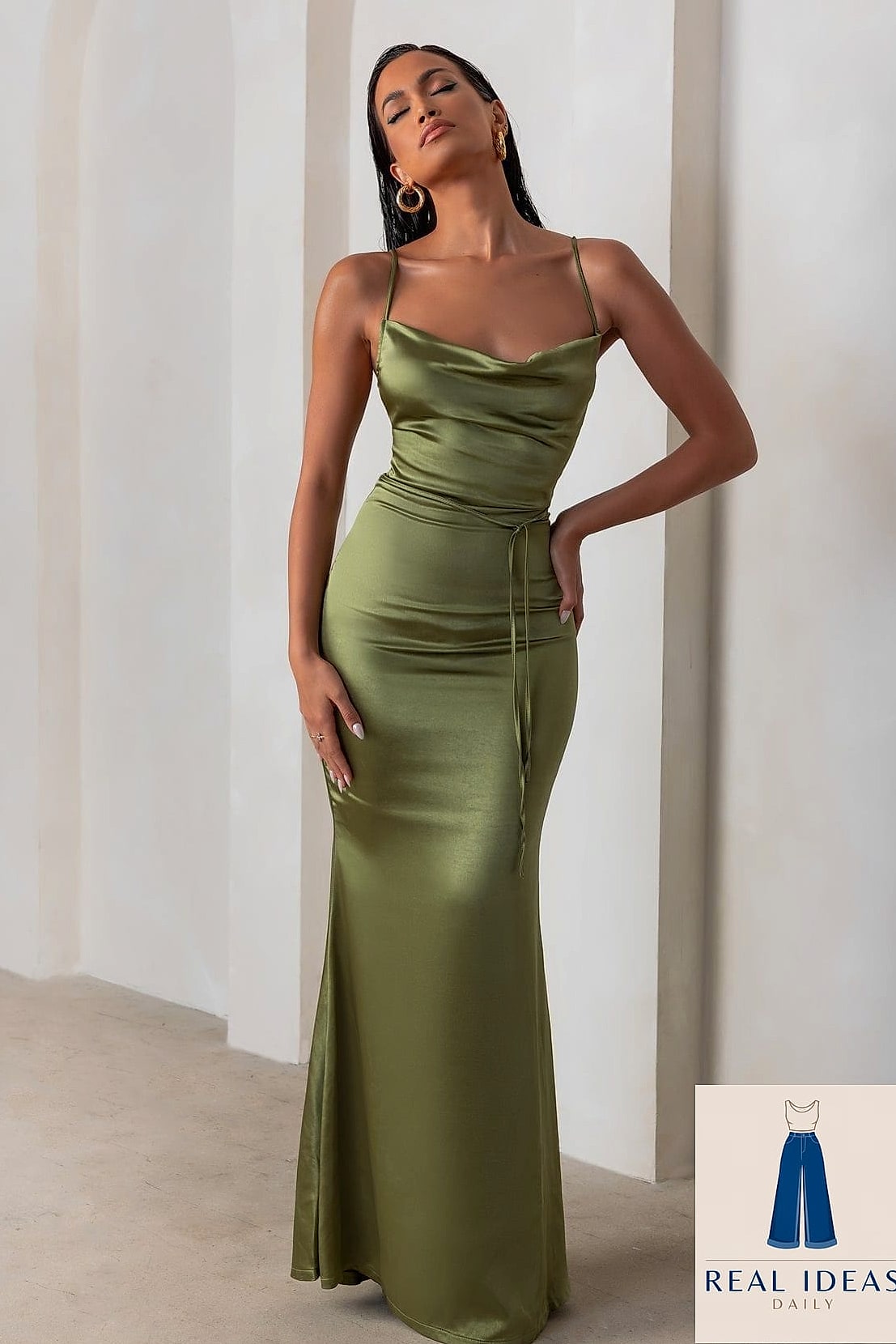 27 Green Dress Outfit That Are Absolutely Stunning 12 Olive Green Maxi Dress for Outdoor Events