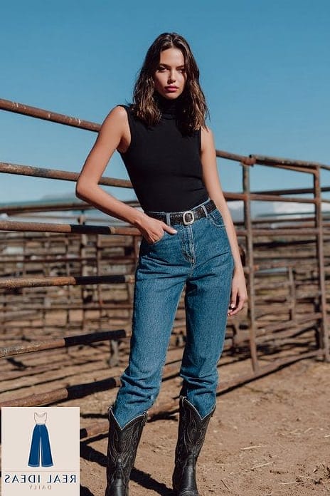 30 Cowboy Boots Outfit That Are Going Viral on Pinterest Right Now 28 Overalls With a Fitted Turtleneck