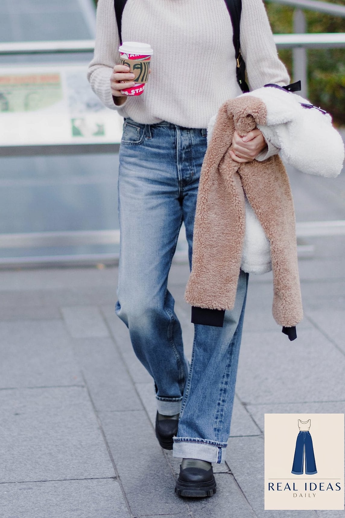 Oversized Baggy Jeans With Sock Boots