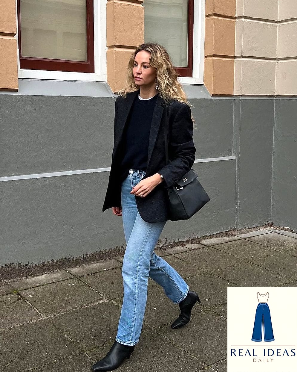 Oversized Blazer Over a Cropped Tank